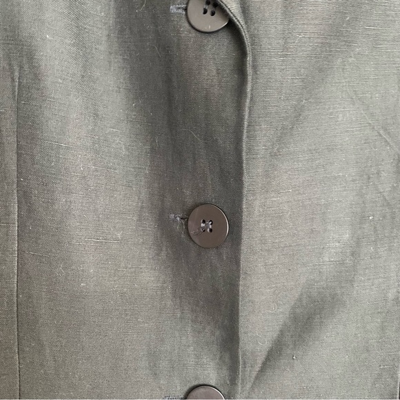 Linen & Silk Blazer Jacket by Smooth Studio. Black Size 6p - Picture 7 of 10